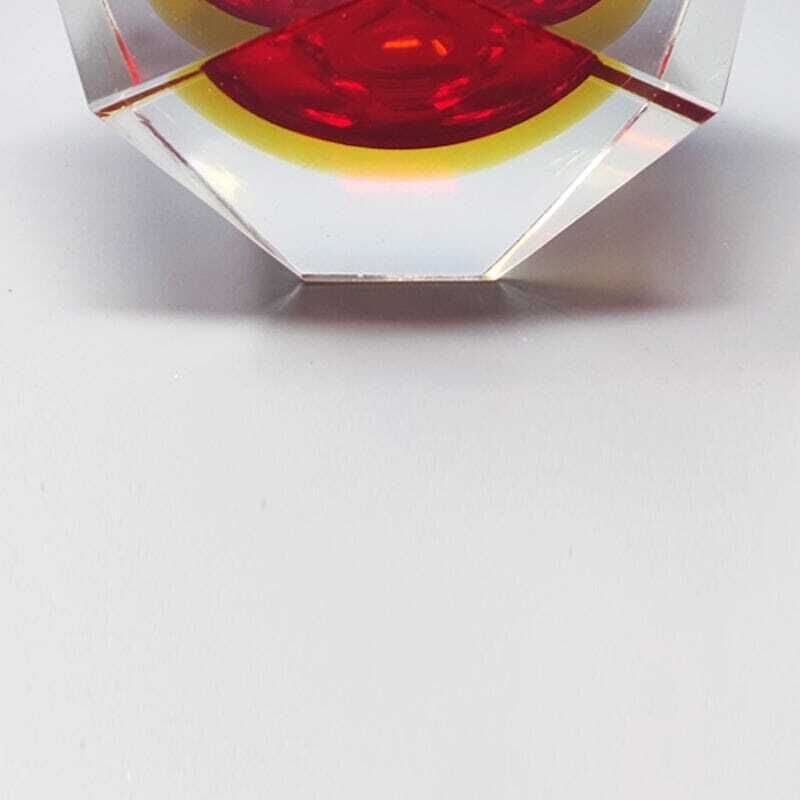 1960s Gorgeous Red And Yellow Ashtray Or Catch All By Flavio Poli For Seguso photo buy