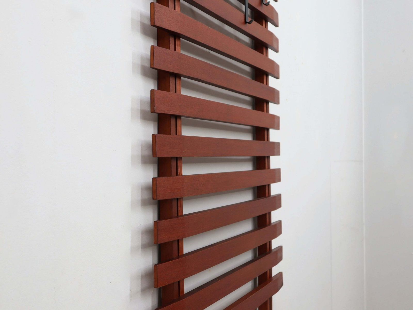 F.Lli Proserpio Mid Century Italian Teak Wall Coat Rack, 1950s photo 1451.0
