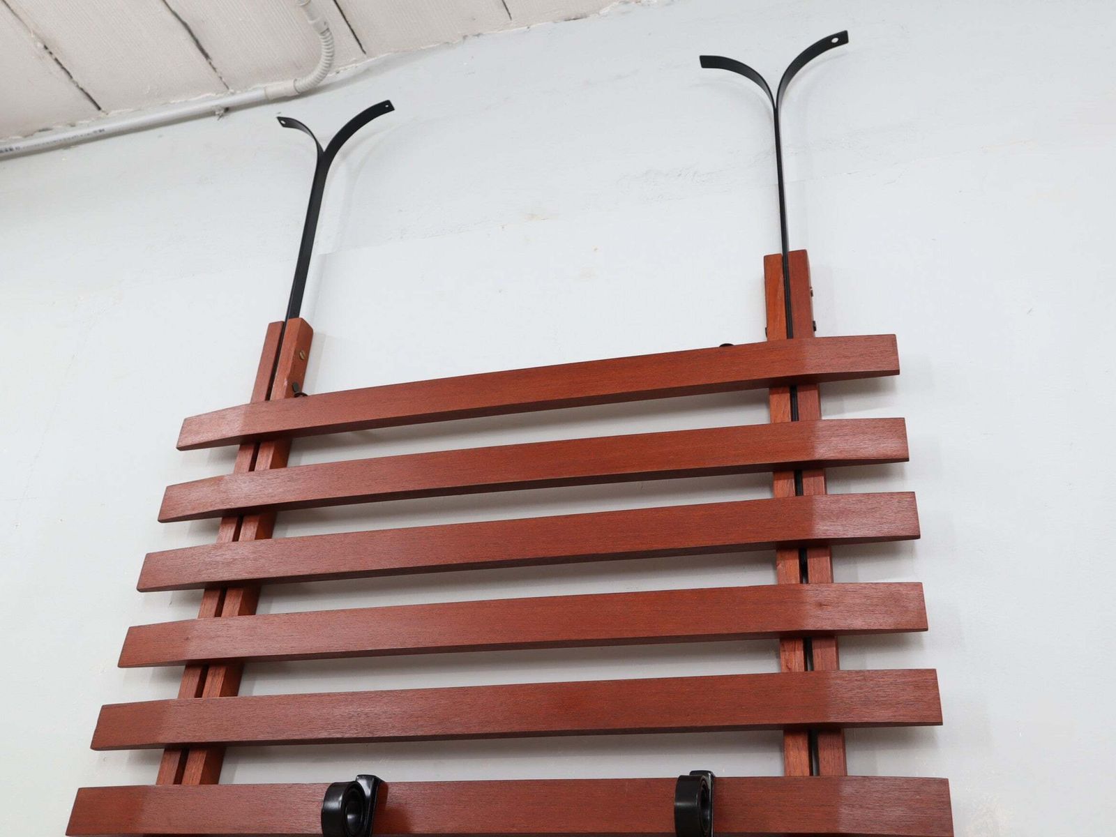 F.Lli Proserpio Mid Century Italian Teak Wall Coat Rack, 1950s photo vintage