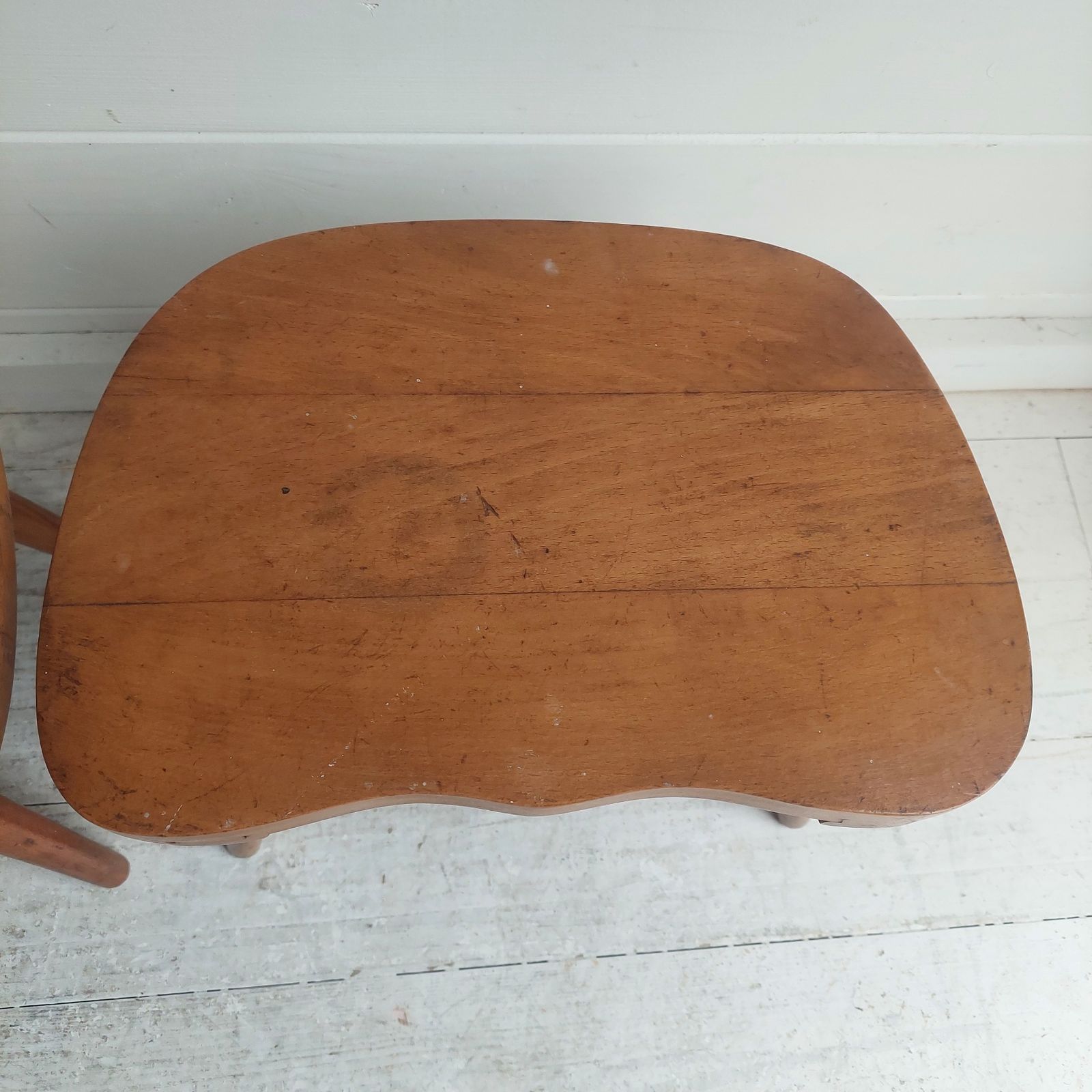 photo buy Mid Century Milking Stools Scandinavian Handmade Step Stool Planter Yugoslavia 50s Set Of 2