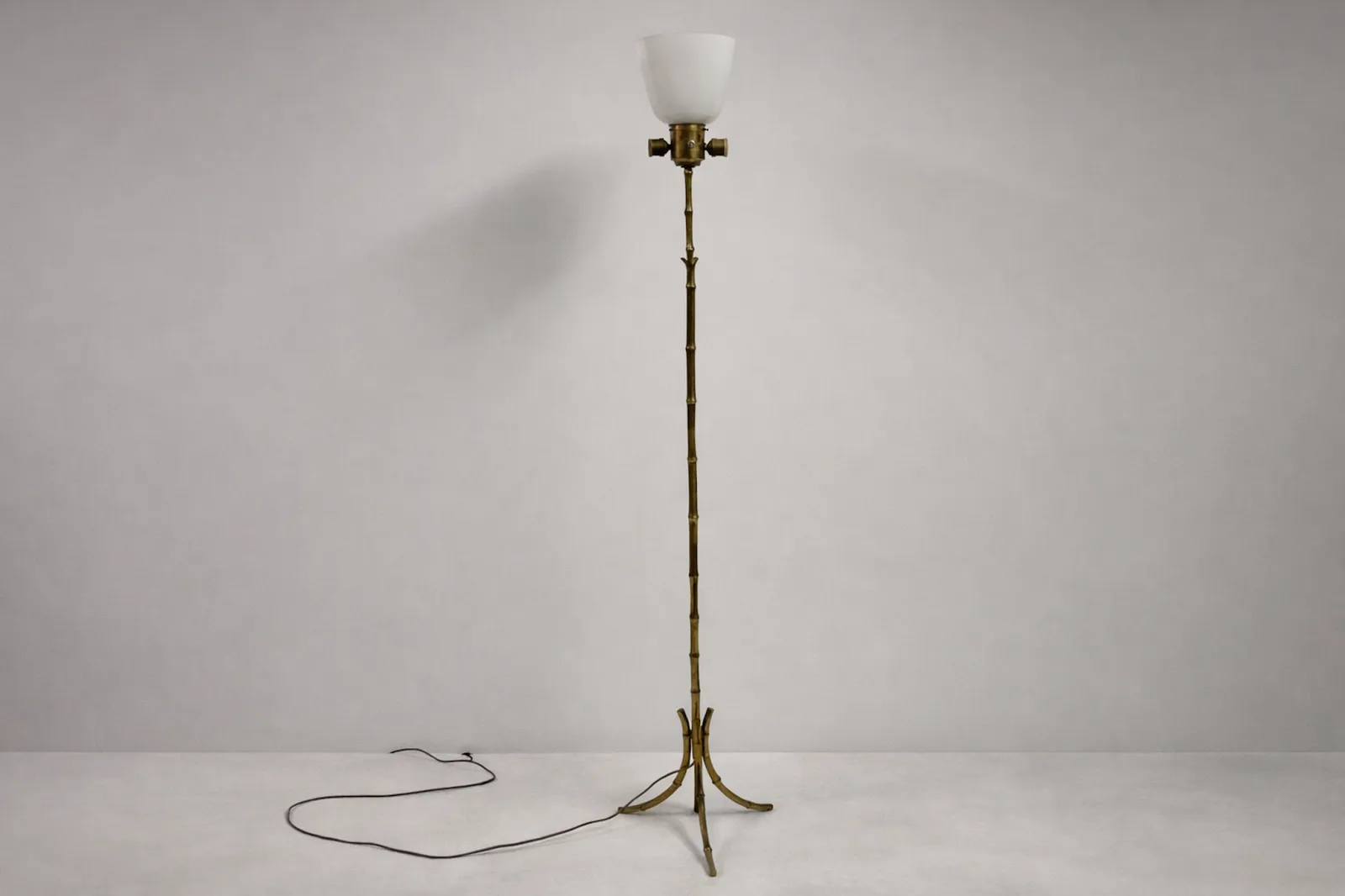 Mid Century Brass Faux Bamboo Floor Lamp photo furniture