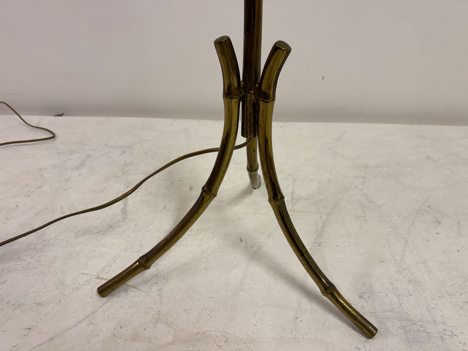 Mid Century Brass Faux Bamboo Floor Lamp photo Lighting