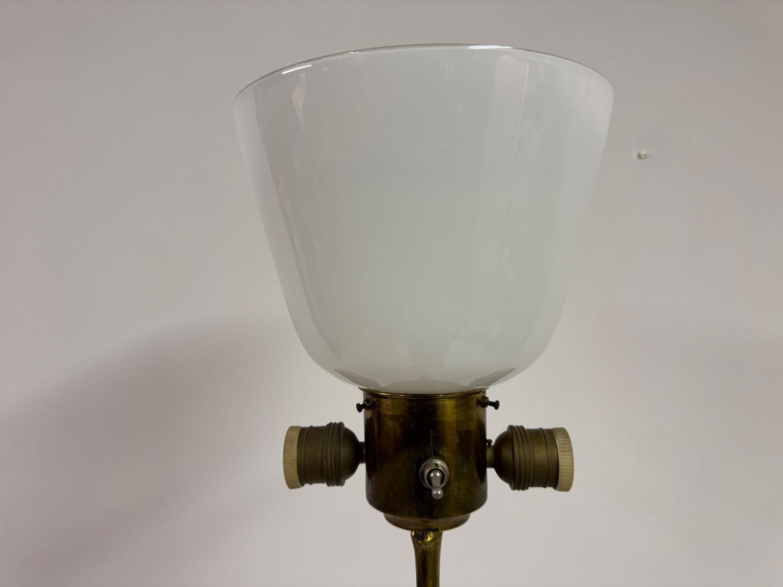 Mid Century Brass Faux Bamboo Floor Lamp photo vintage