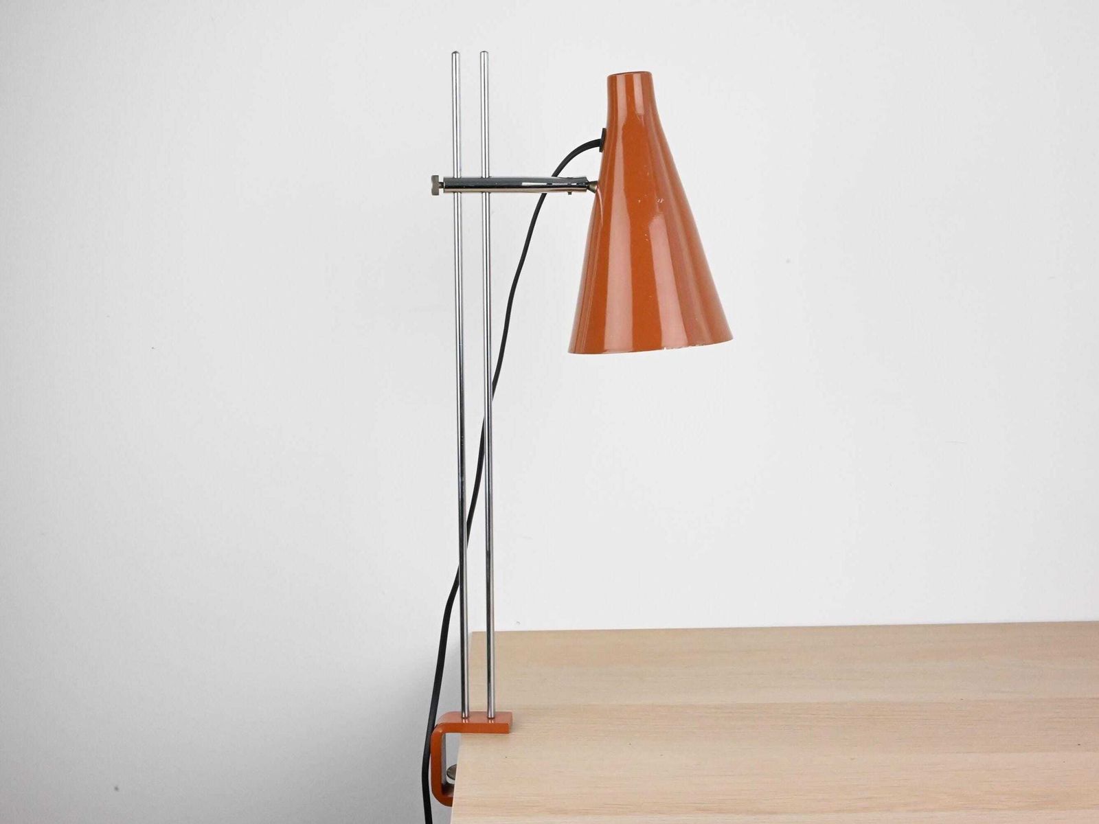 Rare Josef Hurka Lidokov Industrial Desk Lamp, Brown Desk Lamp, Mid Century Lamp, Mid Century Lighting, Mid Century Light