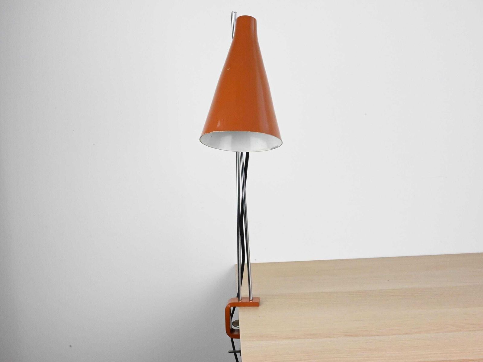 Rare Josef Hurka Lidokov Industrial Desk Lamp, Brown Desk Lamp, Mid Century Lamp, Mid Century Lighting, Mid Century Light photo for sale