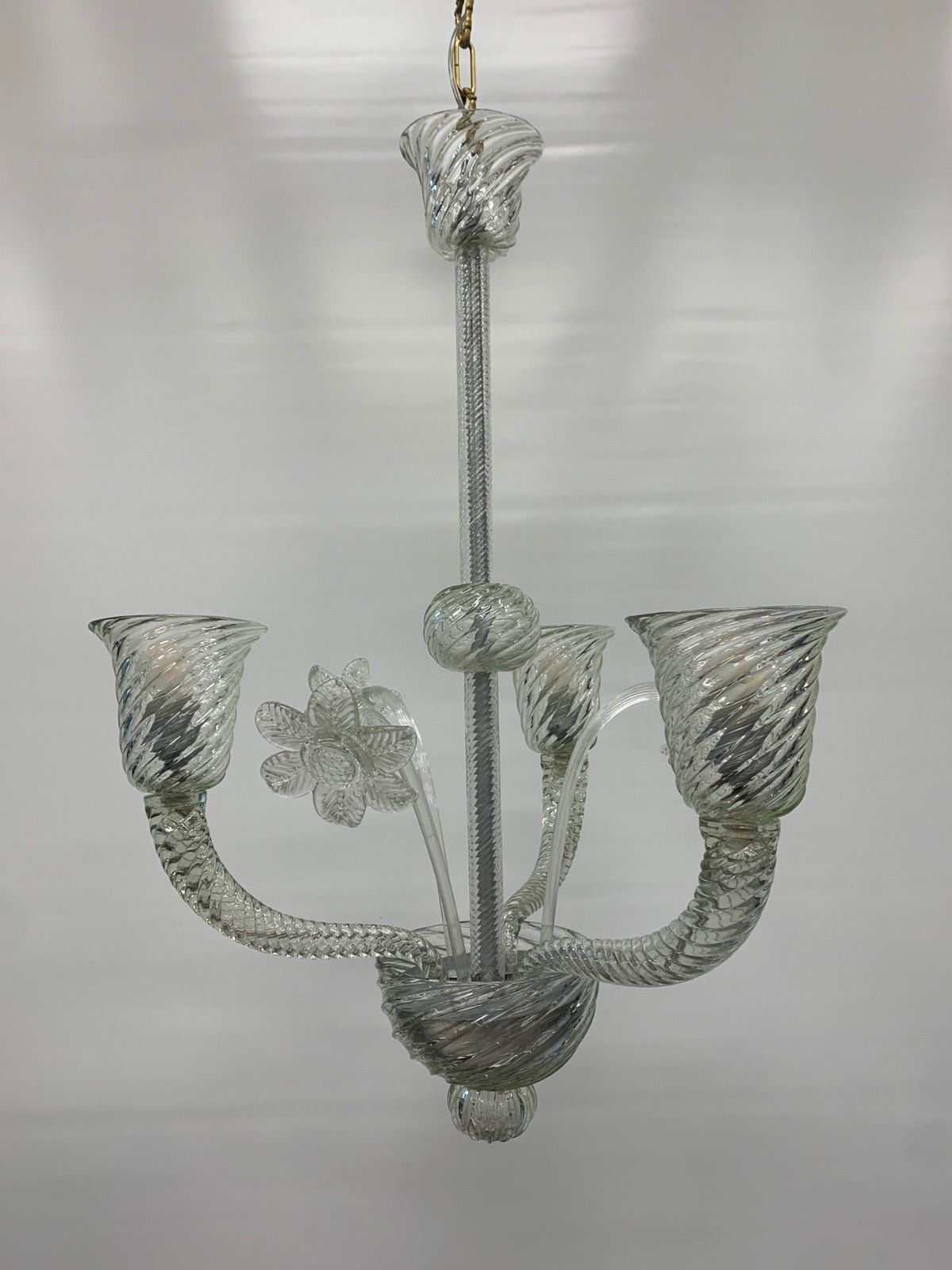 Lampadario In Vetro Di Murano Attribuito A Seguso V.A. 1950 photo for sale