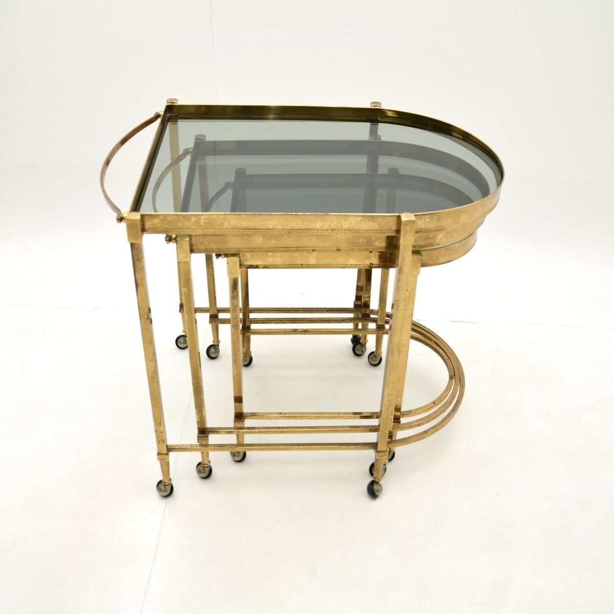 Vintage Italian Nest Of Tables In Brass photo vinterior
