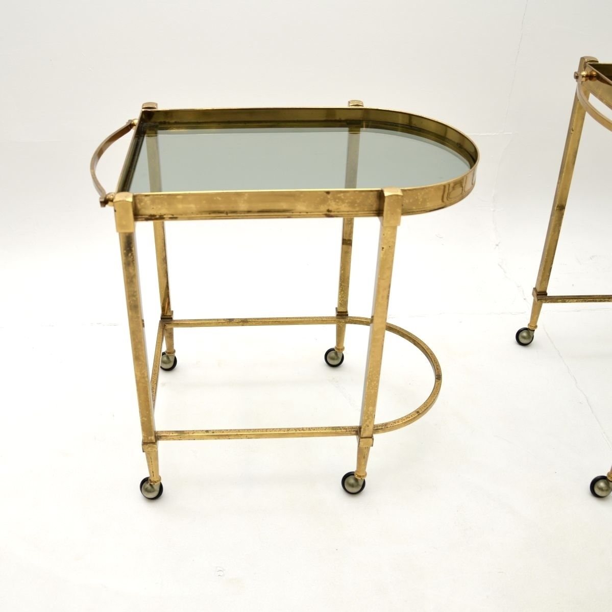 Vintage Italian Nest Of Tables In Brass photo buy