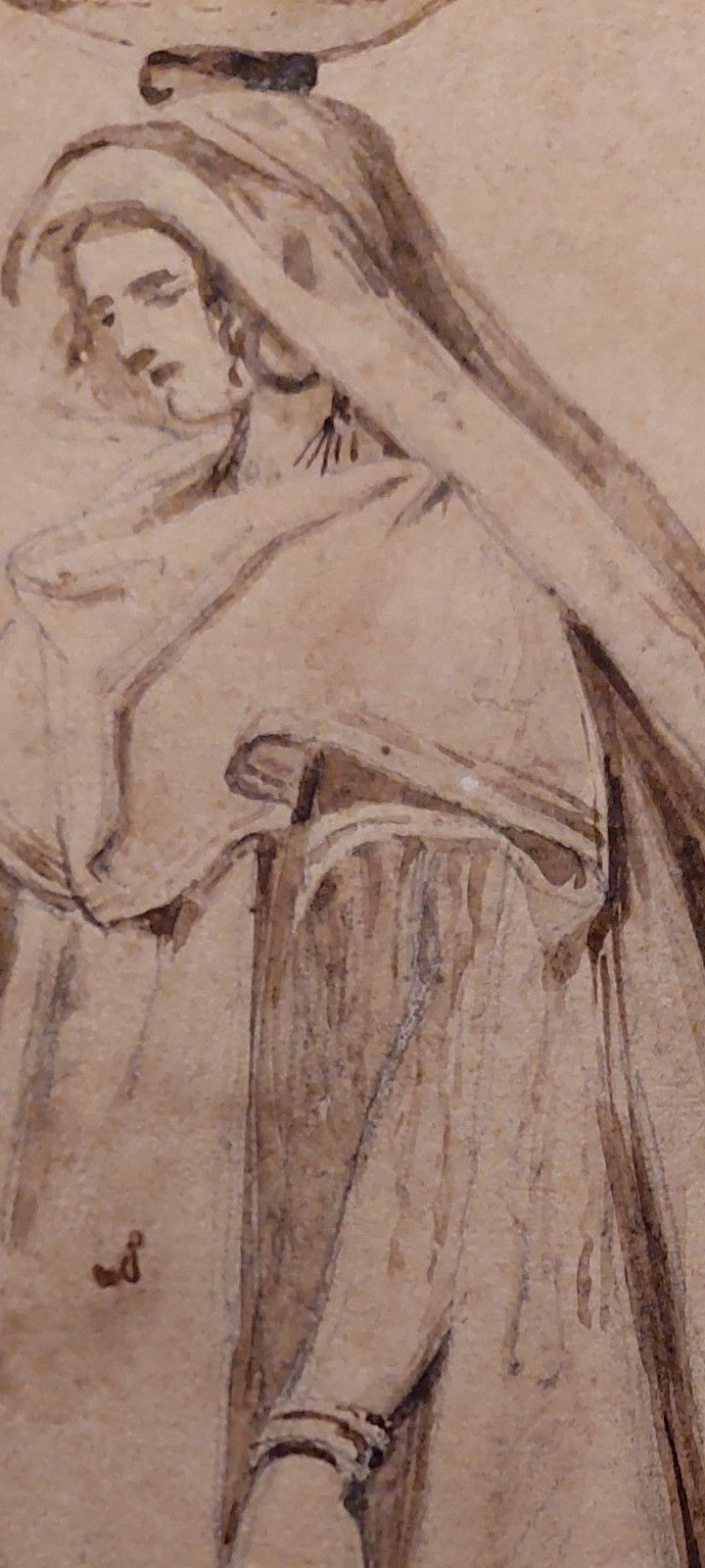 Giuseppe Angelelli 1803 1844. Pencil Drawing On Paper, Signed Sketch photo 208.0