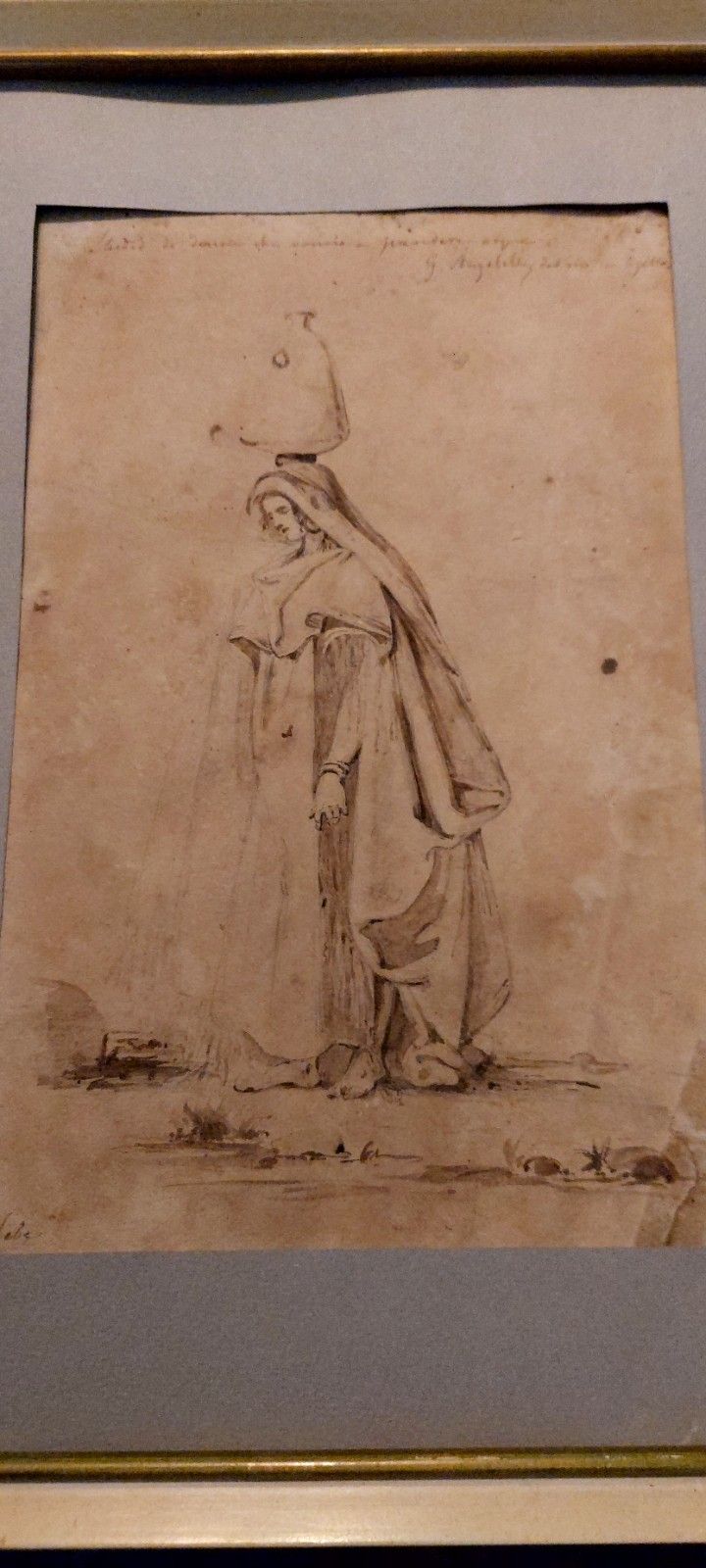 Giuseppe Angelelli 1803 1844. Pencil Drawing On Paper, Signed Sketch photo vintage