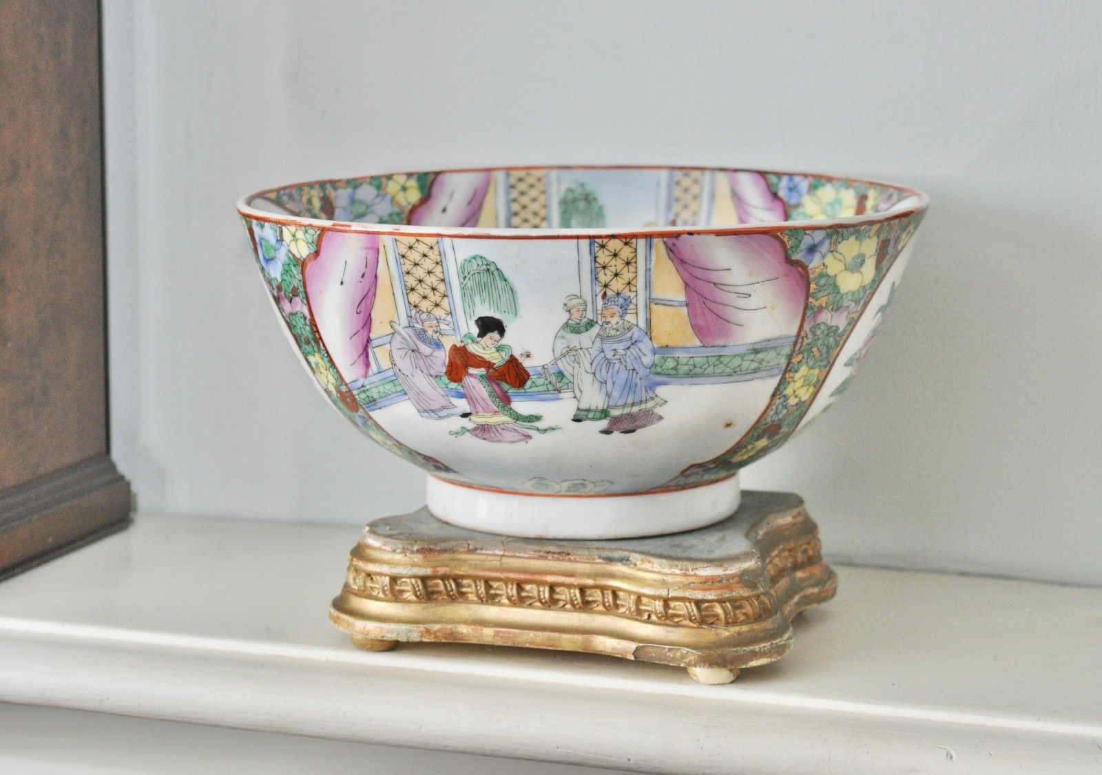 A Large Oriental Bowl Early C20th, Famille Rose Style, Kutani Mark, 10" Diameter photo furniture