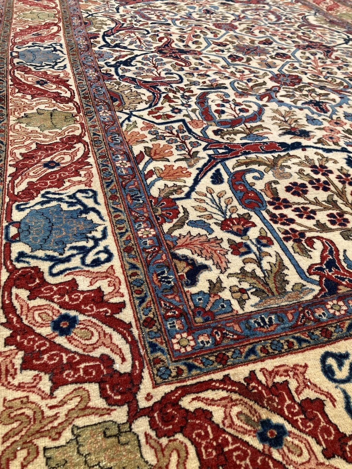 Antique Qum Rug 2.10m X 1.36m, 1910s photo vintage