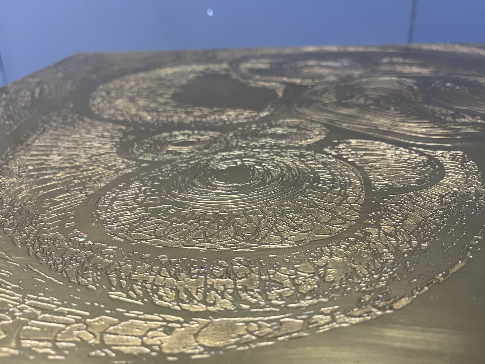 photo furniture Etched Brass And Inlaid Agate Coffee Table By Felix De Boussy, Belgium