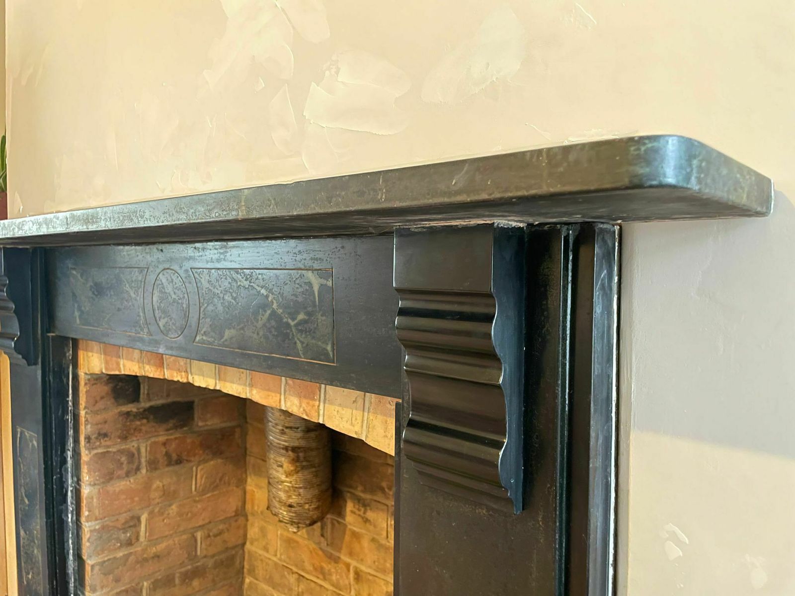 Edwardian Marbleised Slate Fire Surround With Corbels photo buy