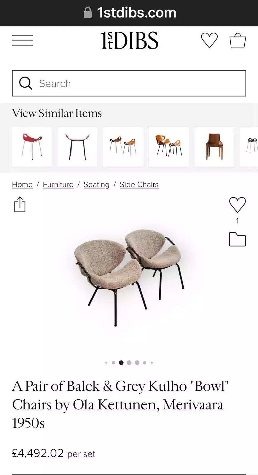 Pair Armchairs Model Tu 612, Designed By Olof Kettunen 1950s Vintage Chair Rare photo vintage