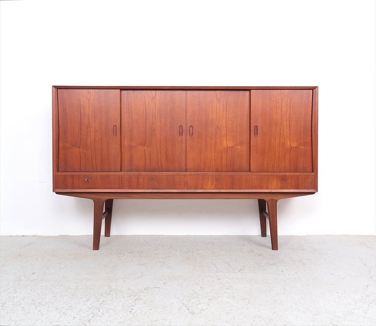 Vintage Danish Teak Highboard, 1960s