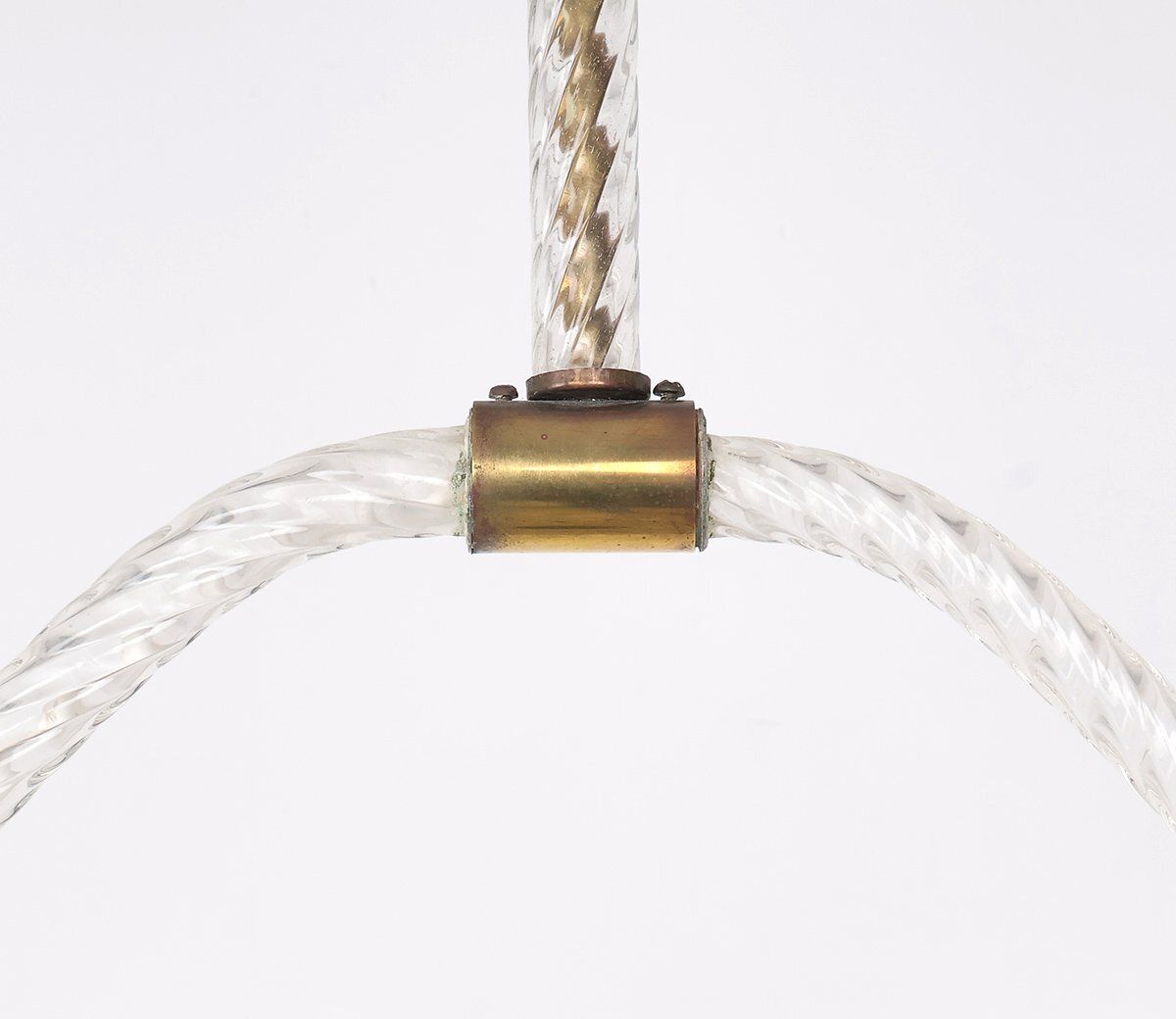 Lighting Vintage Murano Glass Pendant Lamp By Ercole Barovier For Barovier & Toso, 1940s photo