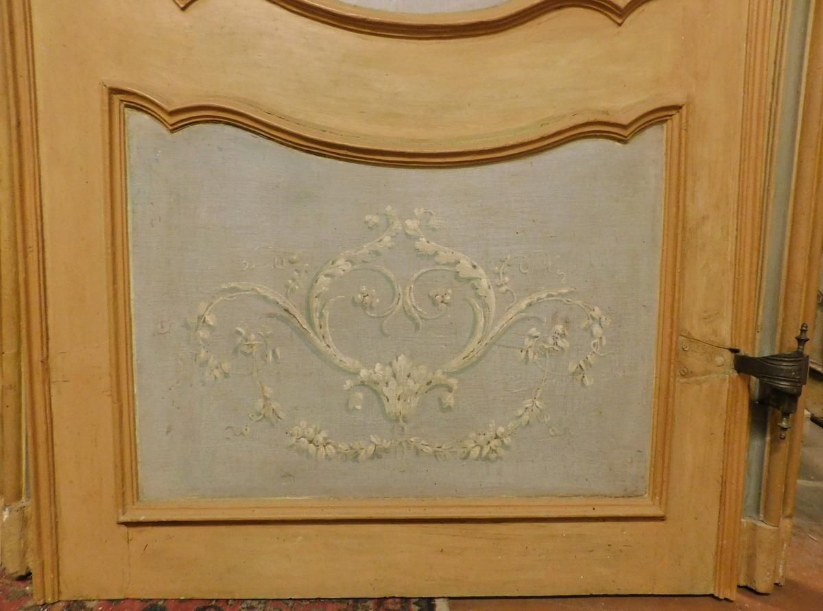 Porta In Legno Laccato, Pannelli Dipinti, Completa Di Telaio E Sovrapporta photo buy