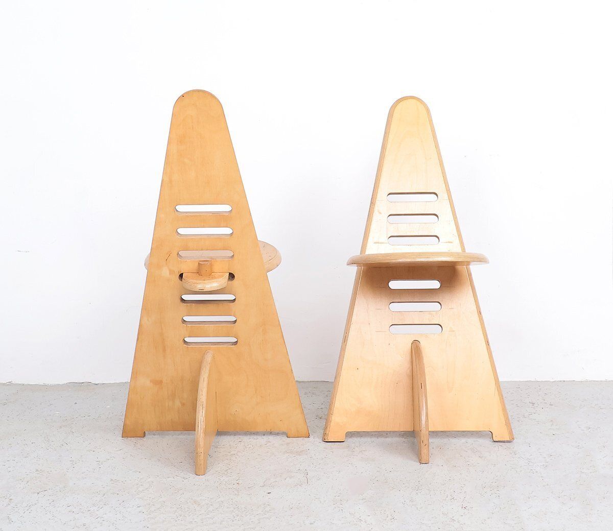 Lundi Sit Adjustable Wooden Chairs, 1980s, Set Of 2 photo for sale