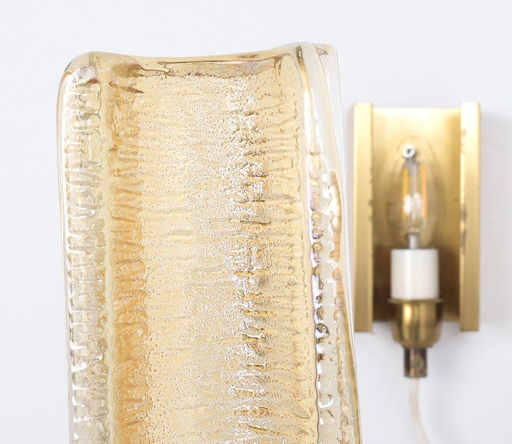 515.0 Vitrika Atlantic Brass And Glass Wall Lamps, 1960s, Set Of 2 photo