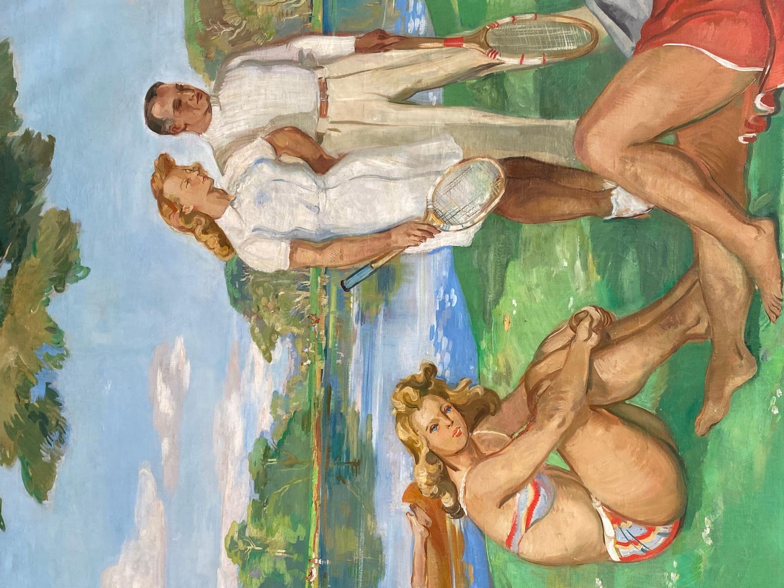 Paul Girol (1911 1989)paul Girol Large Oil On Canvas 1955 photo vinterior