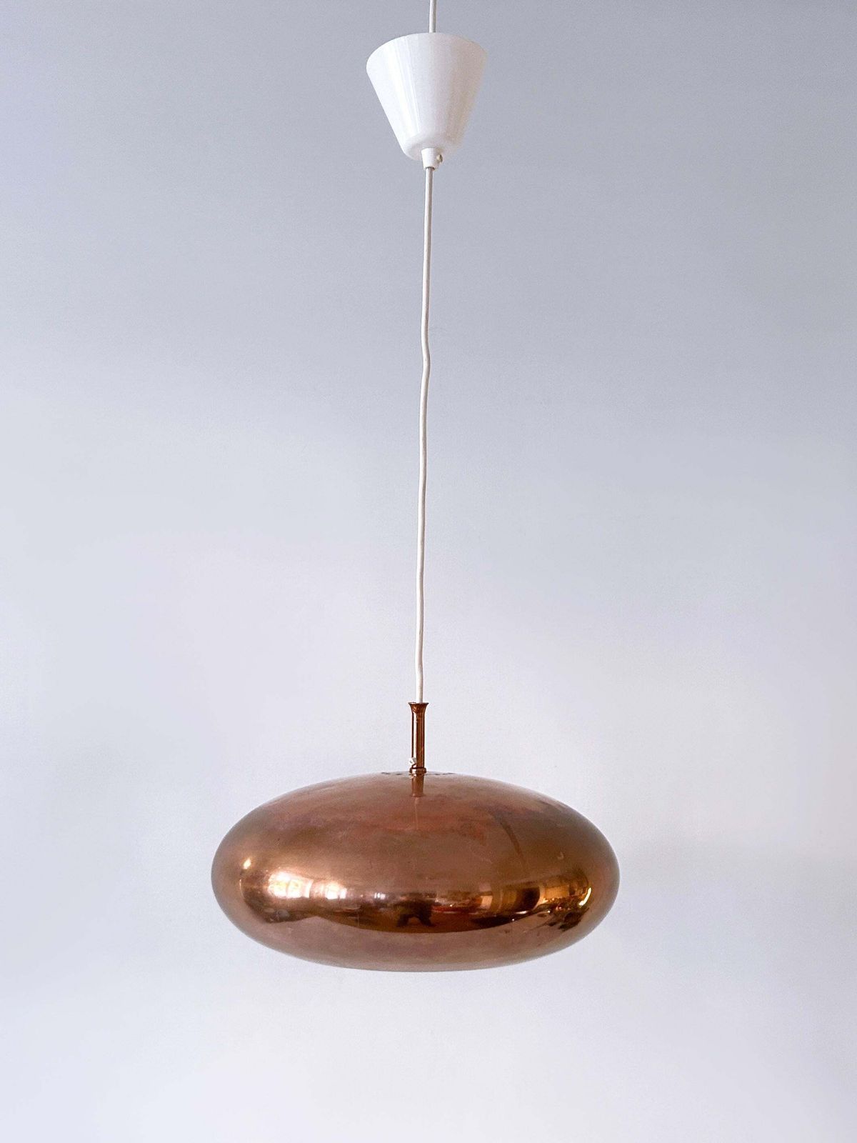 Elegant Mid Century Copper Pendant Lamp By Falkenbergs Belysning Sweden 1960s photo furniture