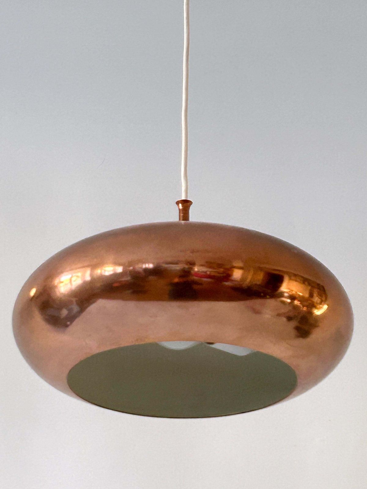 Elegant Mid Century Copper Pendant Lamp By Falkenbergs Belysning Sweden 1960s photo vintage