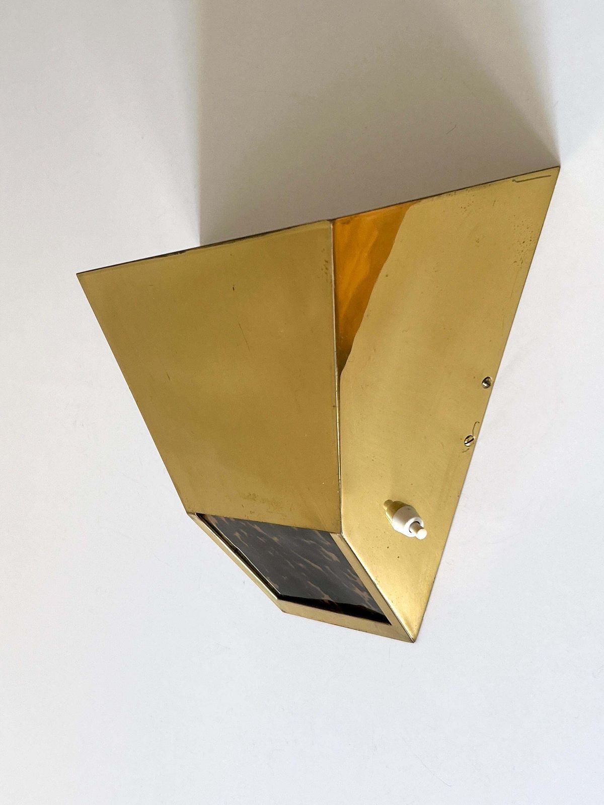 photo for sale Set Of Two Elegant Mid Century Brass Sconces By Vereinigte Werkstätten 1970s