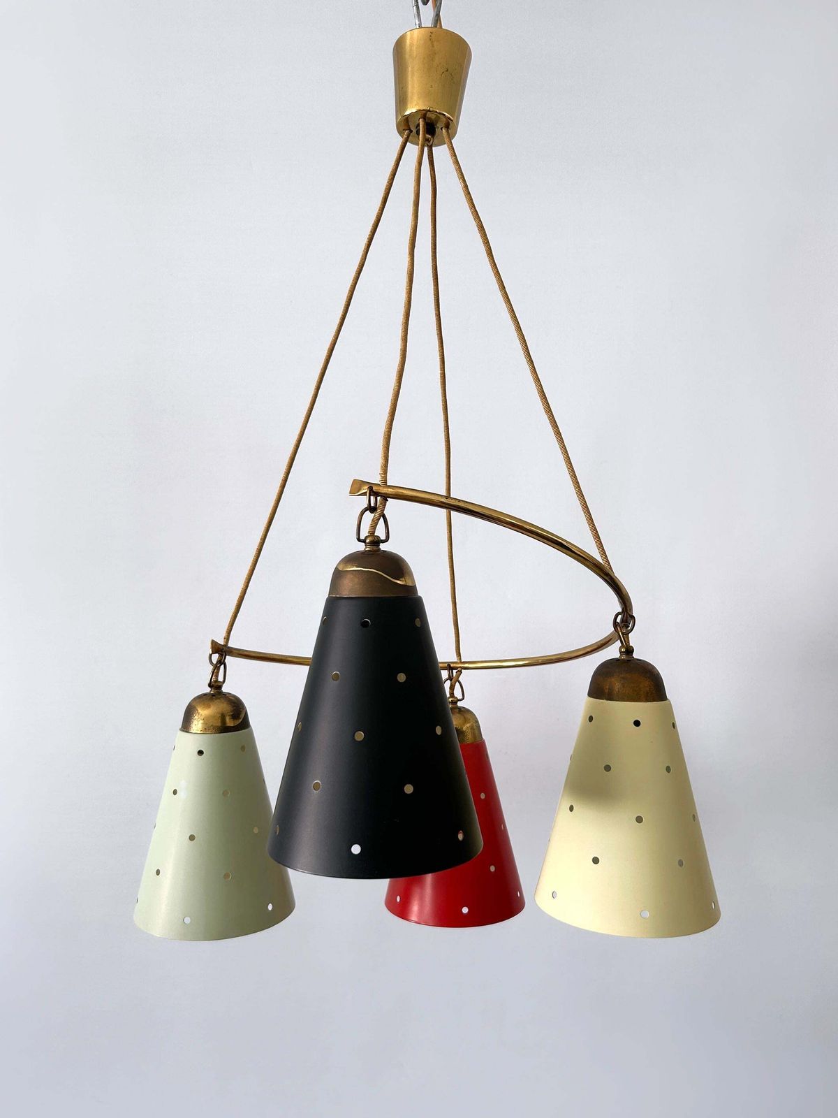 Lovely Four Armed Mid Century Modern Chandelier Or Pendant Light Germany 1950s photo buy