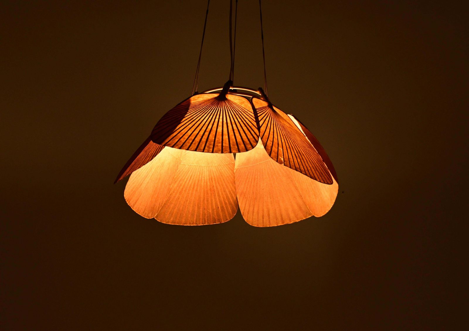 "Shichi" Uchiwa Hanging Lamp By Ingo Maurer For Design M, 1970s photo for sale