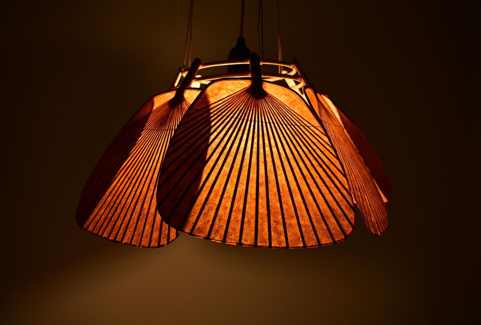 "Shichi" Uchiwa Hanging Lamp By Ingo Maurer For Design M, 1970s photo 8958.0