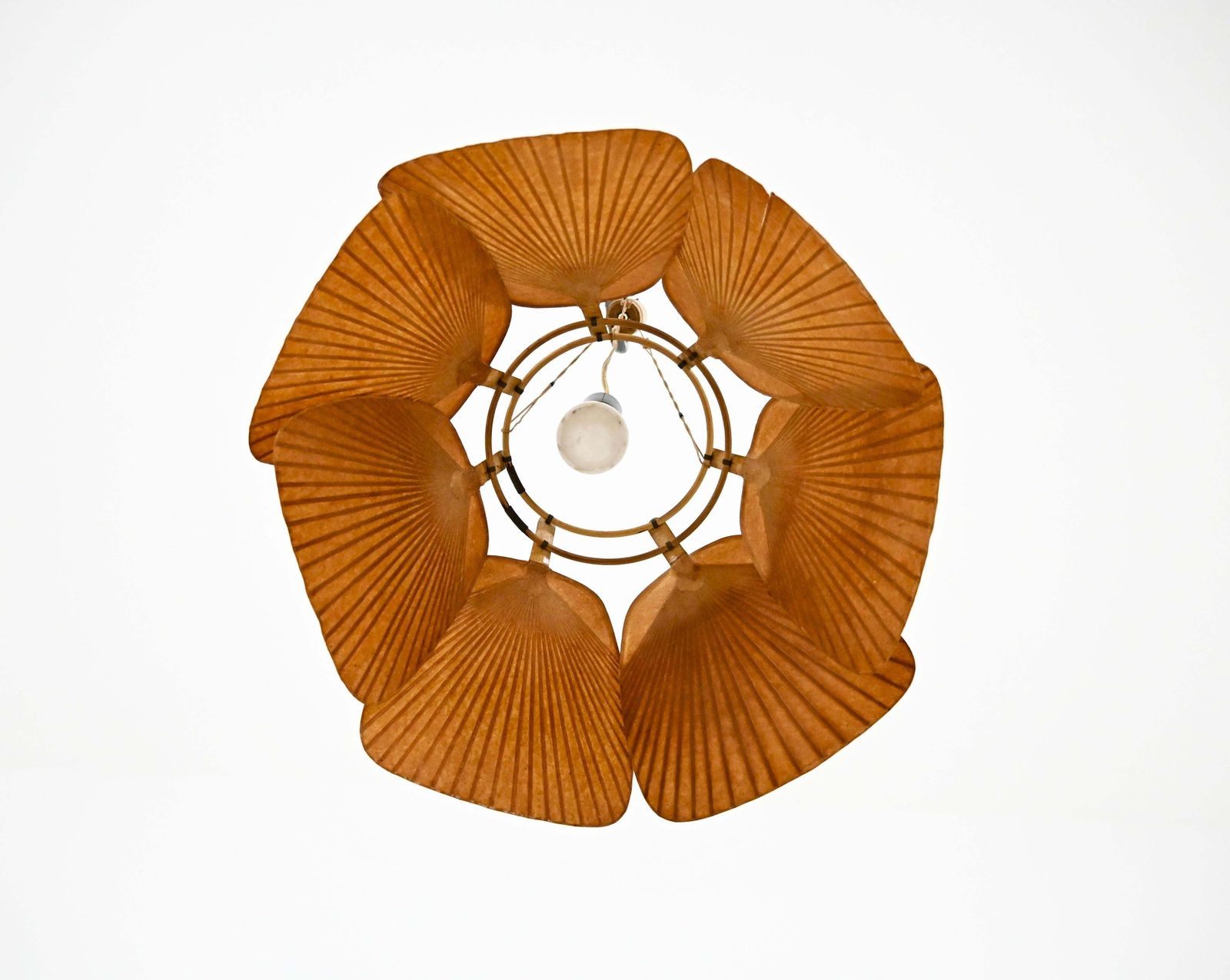 "Shichi" Uchiwa Hanging Lamp By Ingo Maurer For Design M, 1970s photo vintage