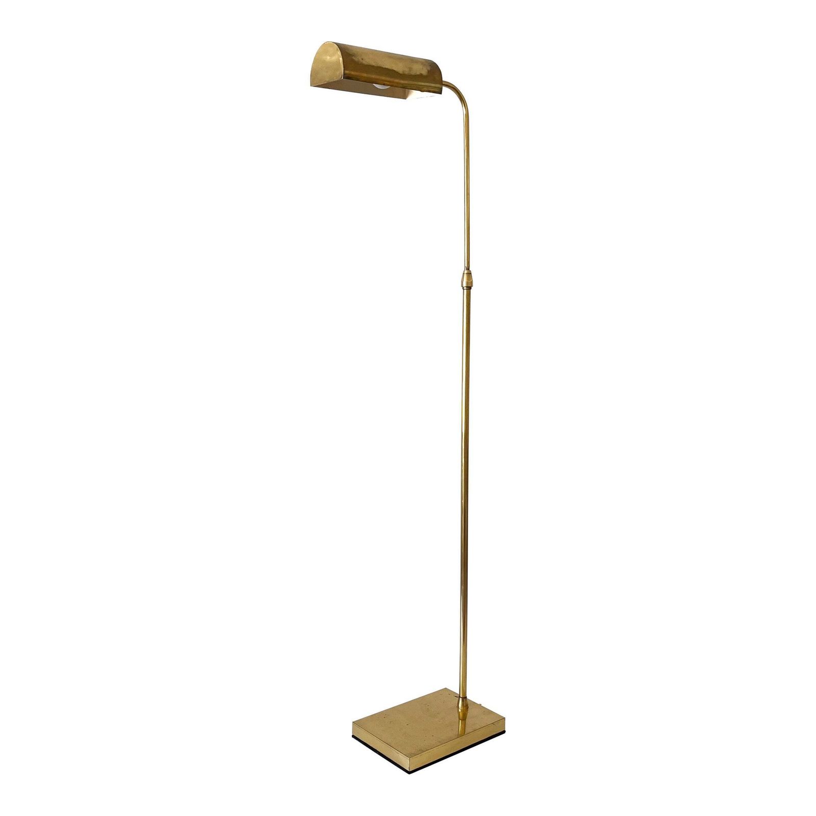 Adjustable Mid Century Modern Brass Floor Lamp Or Reading Light Sweden 1960s