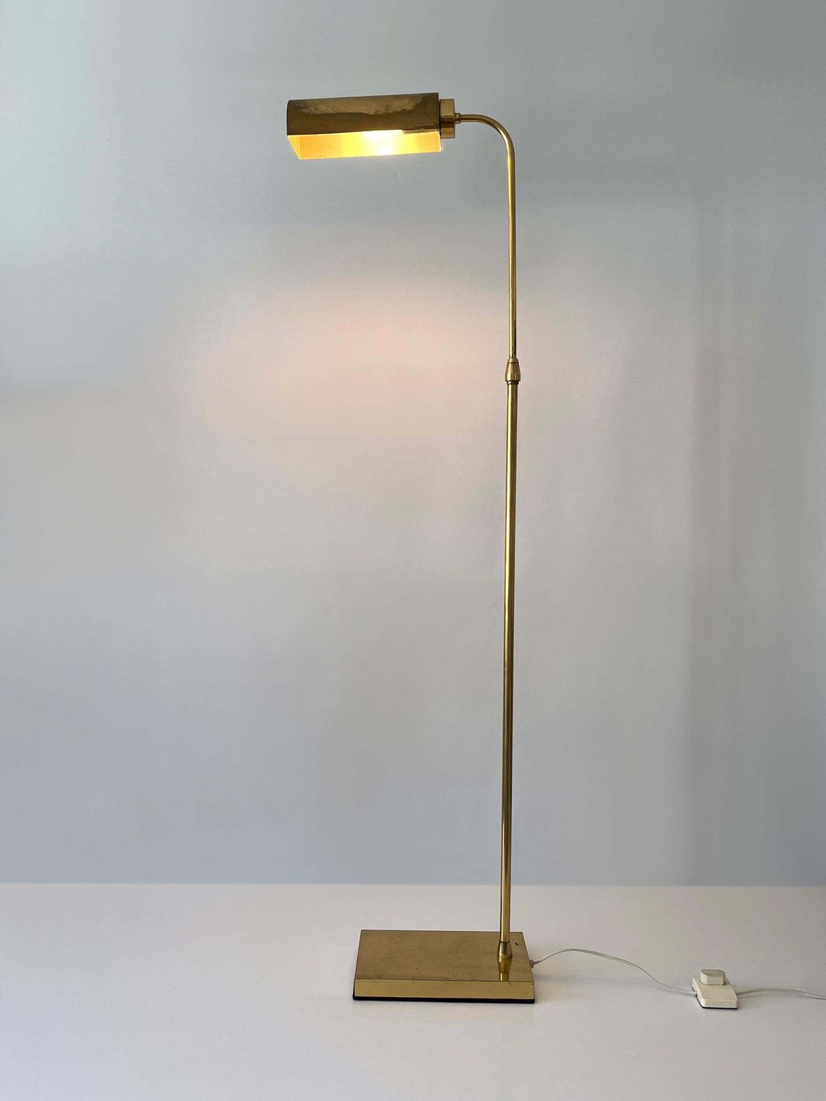 Adjustable Mid Century Modern Brass Floor Lamp Or Reading Light Sweden 1960s photo 1736.0