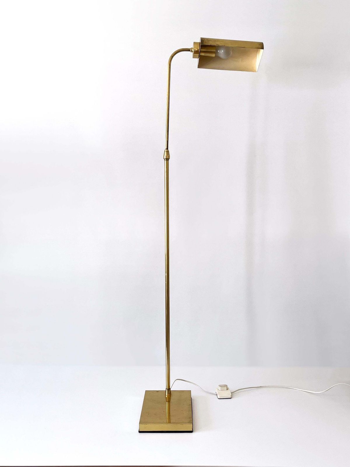 Lighting Adjustable Mid Century Modern Brass Floor Lamp Or Reading Light Sweden 1960s photo
