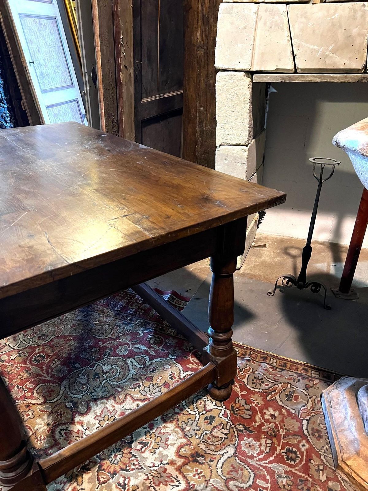 photo for sale Walnut Table With Chest Of Drawers And Turned Legs, Italy