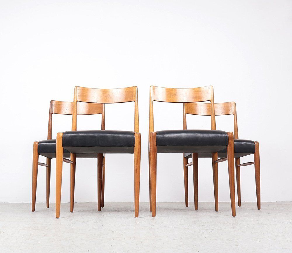 Wooden Dining Chairs From Lübke, 1960s, Set Of 4 photo for sale