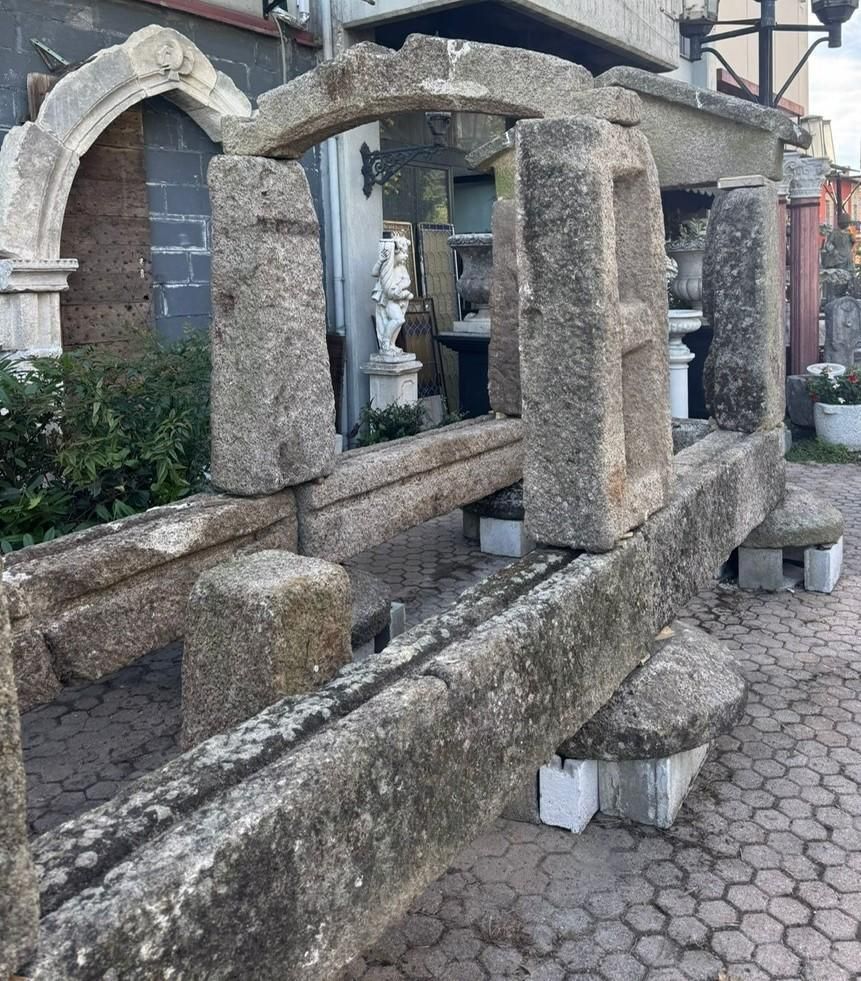 Large Structure Of Granary "Horreo" Antique Carved Stone, Spain photo Garden Decor
