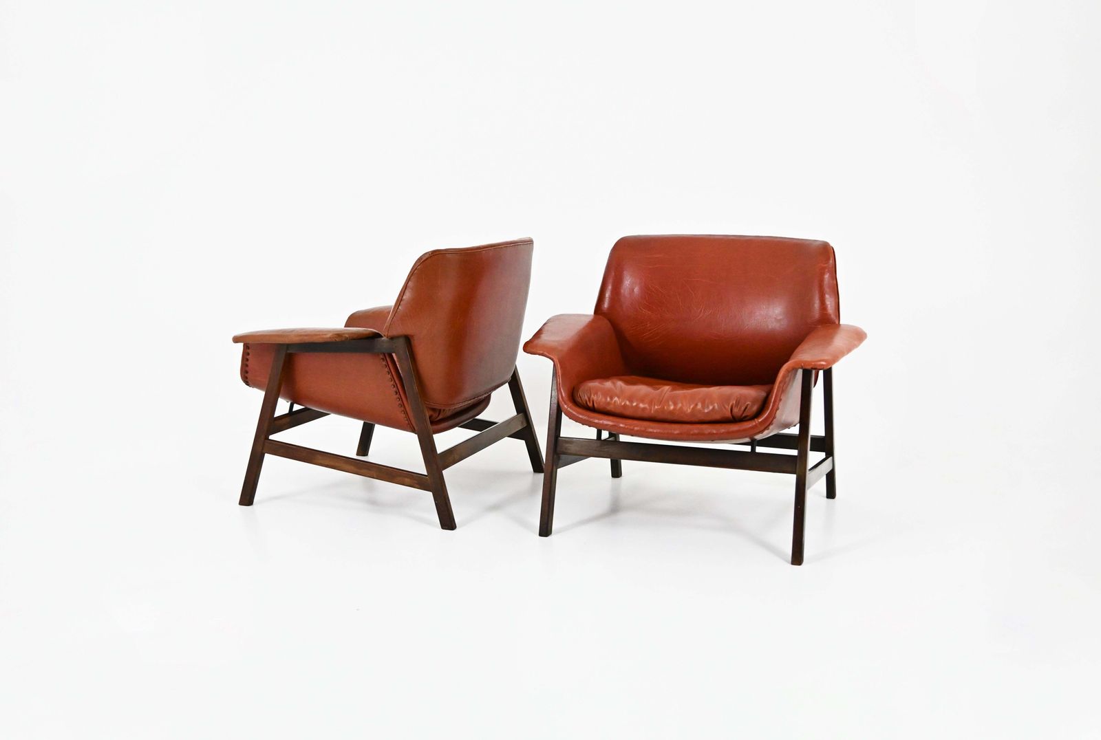 Armchairs "849" By Gianfranco Frattini For Cassina, 1950s, Set Of 2 photo furniture