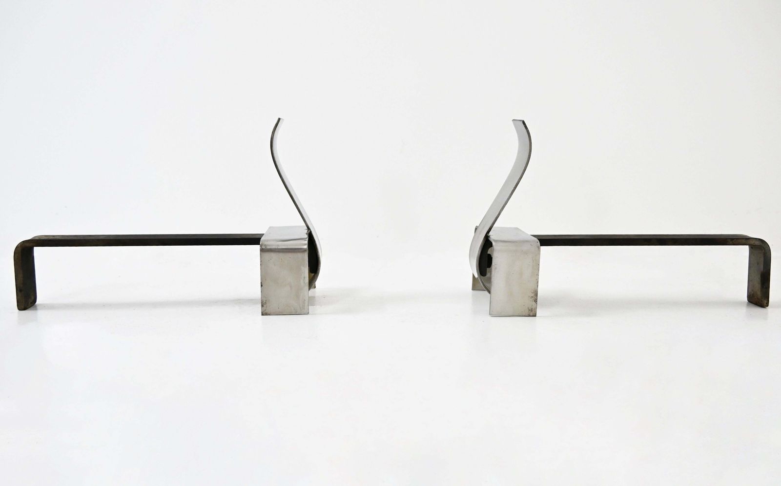 Pair Of Fireplace Andirons, 1970s photo for sale
