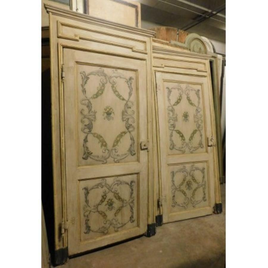 N.2 Yellow Beige Lacquered Wood Doors Framed Completed, Italy photo furniture