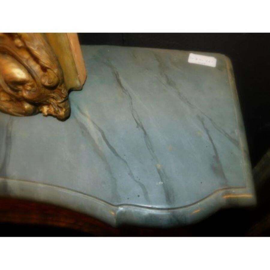 Fireplace Mantel In Inlaid Gray, Black And Yellow Marble, Carved Shell, Italy photo Home Fixtures