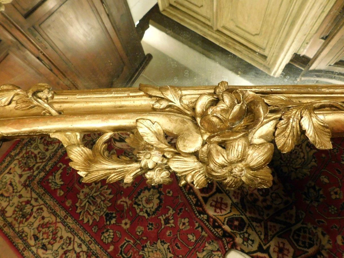 Richly Carved Golden Wood Mirror, Italy photo 5100.0