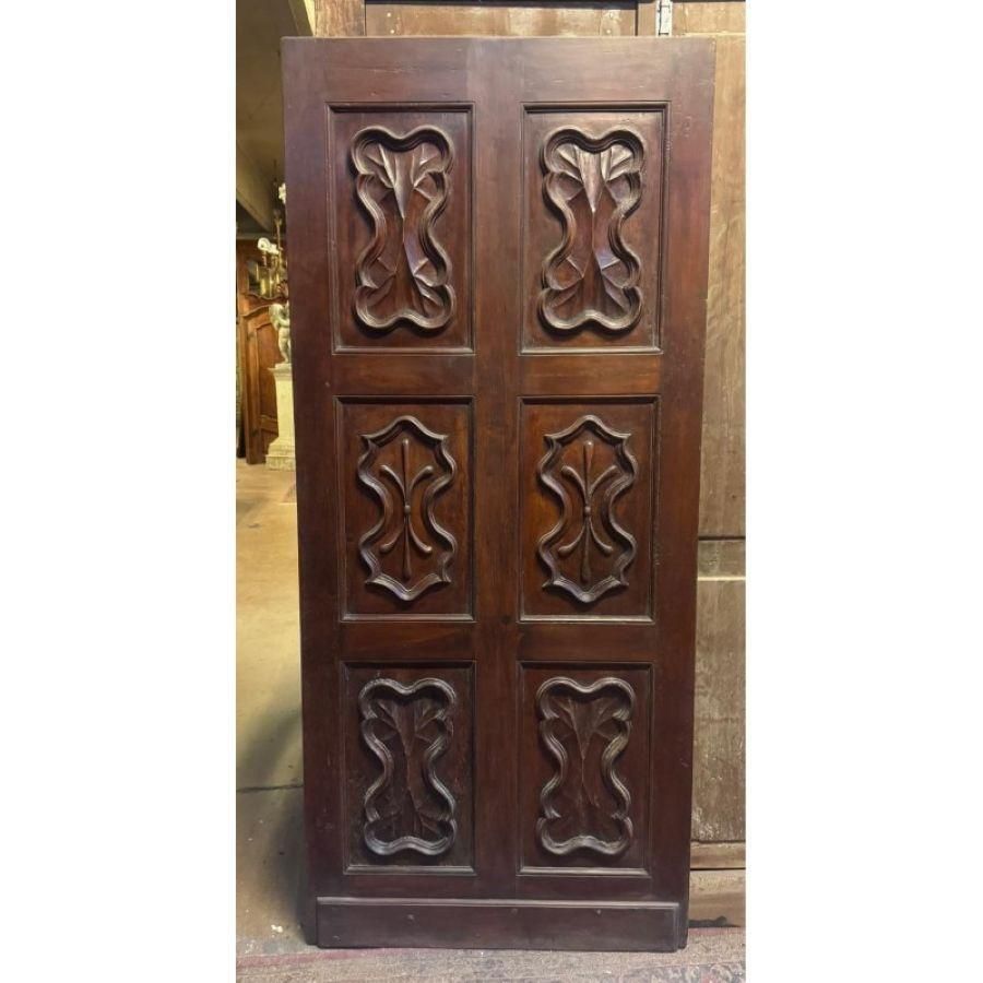 Walnut Entry Door, Single Leaf Main Door With Carved Panels photo Home Fixtures