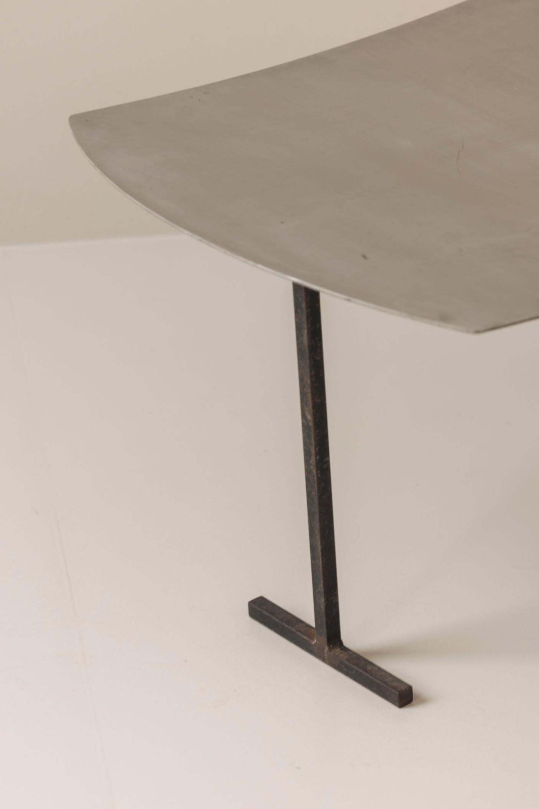 Furniture A Striking Set Modernist Curved Metal Stools From France, Dating To The 1980s. photo