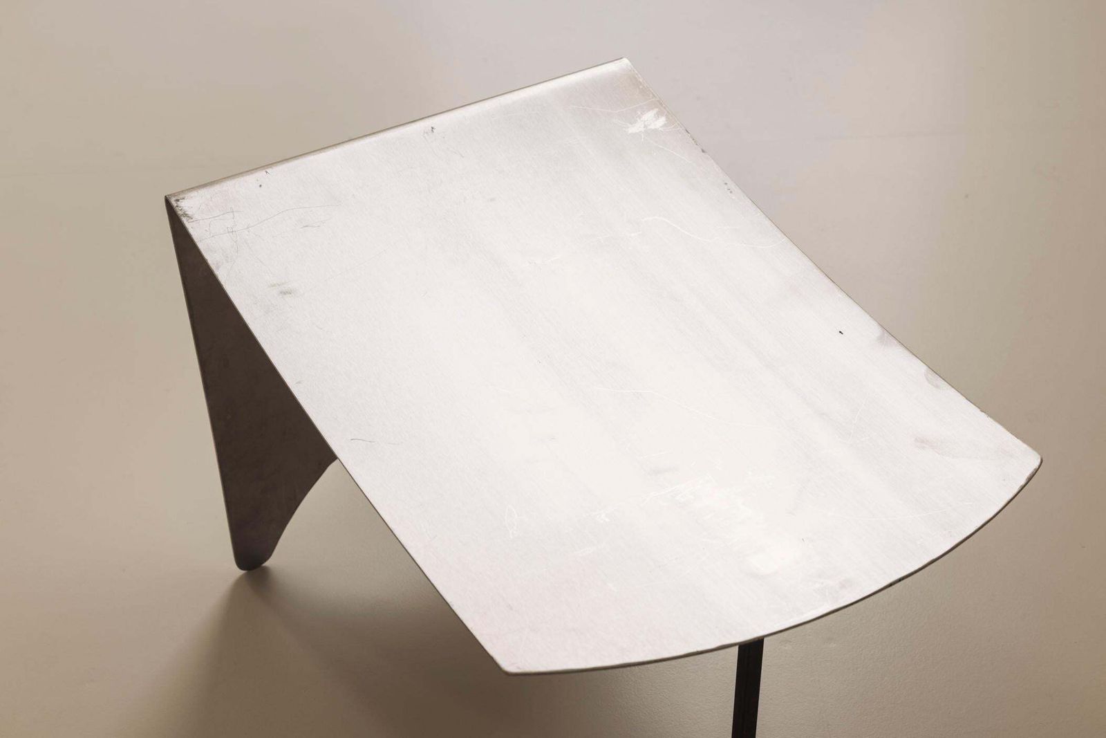 1500.0 A Striking Set Modernist Curved Metal Stools From France, Dating To The 1980s. photo