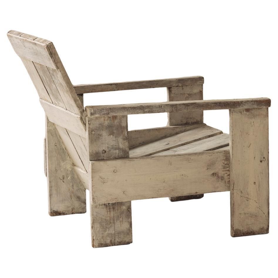 Unconventional Crate Chair, In The Manner Of Gerrit Rietveld, 1970s photo furniture