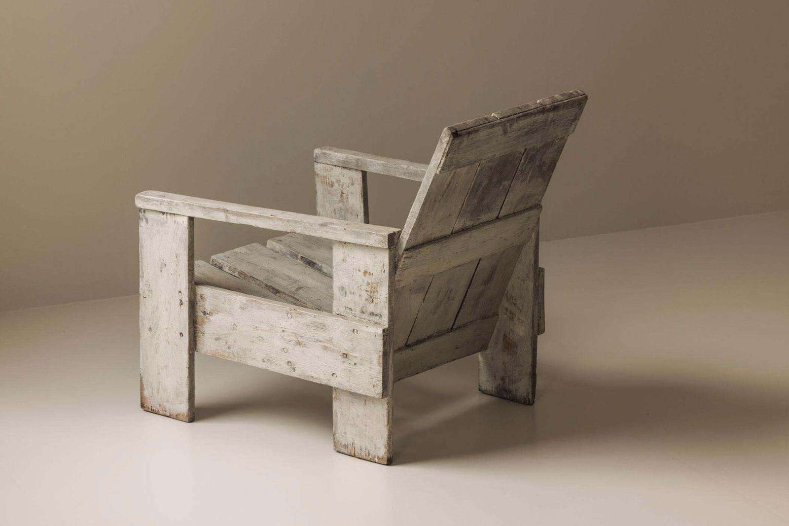 Unconventional Crate Chair, In The Manner Of Gerrit Rietveld, 1970s