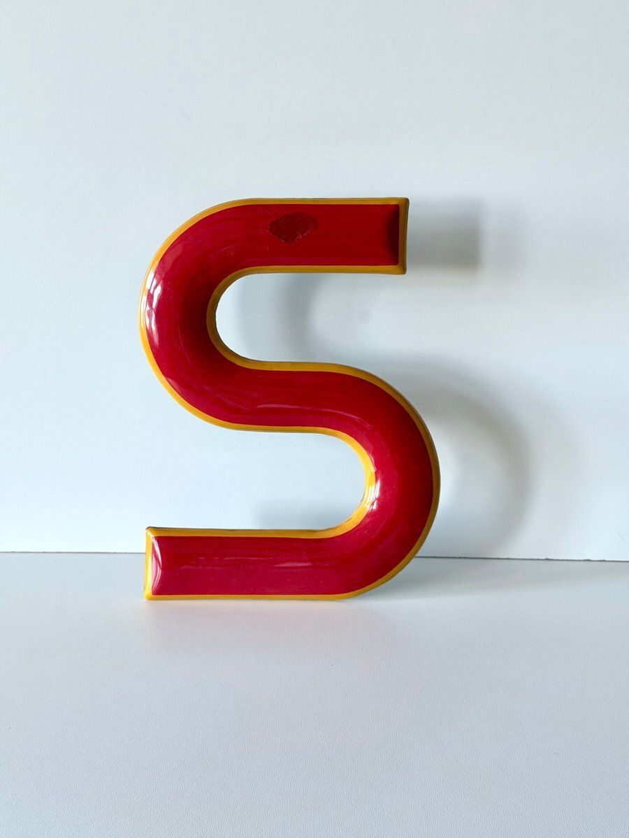 photo for sale Industriële Emaille Letter S, 1960