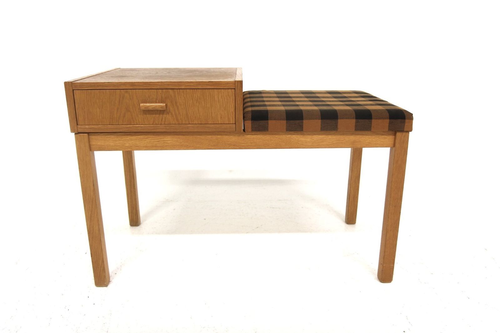 Scandinavian Oak Telephone Bench, 1960 photo for sale